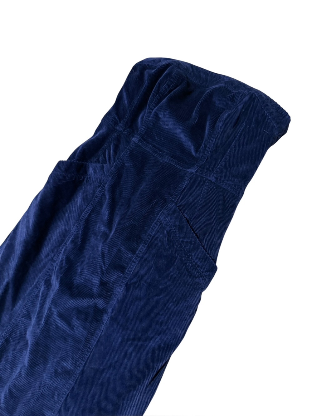 Pilcro Strapless Corduroy Slim Midi Dress in Blue Size 2 - Picture 5 of 8